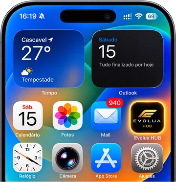Evolua HUB na tela de início